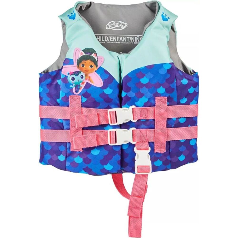SwimWays Kids' Blue & Pink Mermaid Life Jacket